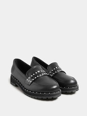 Long Tall Sally Black Studded Loafers - Image 2 of 3