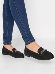 Long Tall Sally Black Chain Loafers - Image 1 of 5