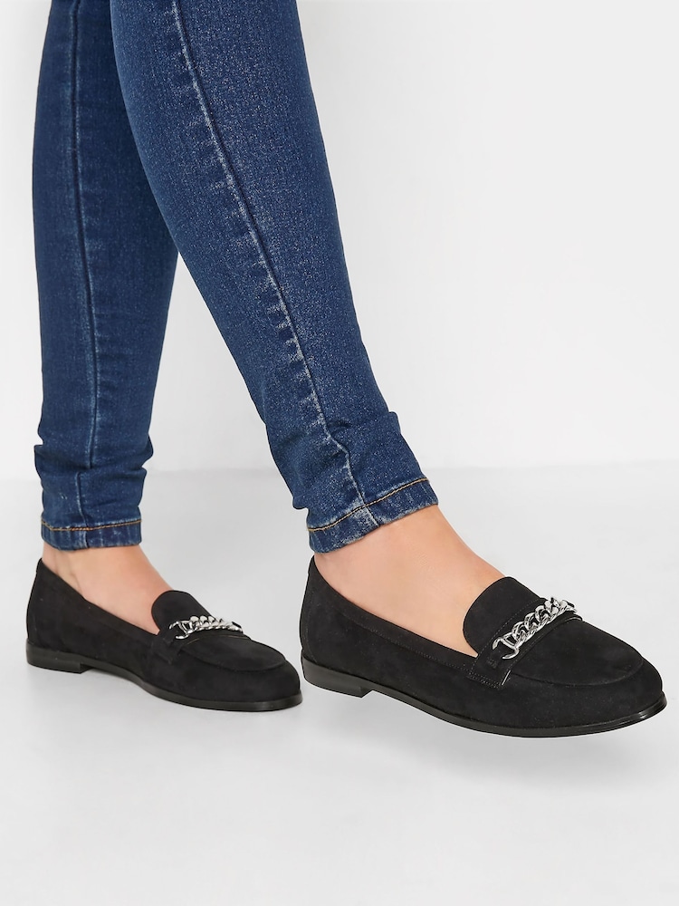 Long Tall Sally Black Chain Loafers - Image 1 of 5