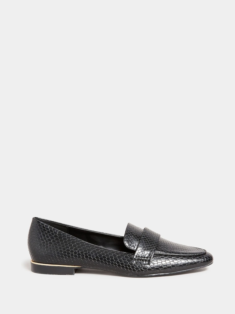 Long Tall Sally Black Metal Trim Loafers - Image 1 of 5