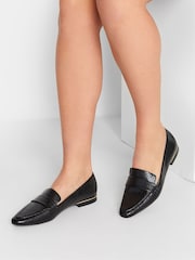 Long Tall Sally Black Metal Trim Loafers - Image 5 of 5