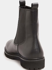 Long Tall Sally Black Leather Cleated Chelsea Boots - Image 4 of 5