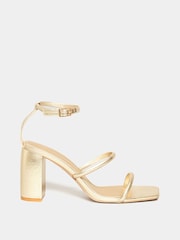 Long Tall Sally Gold Multi Strap Block Heels - Image 2 of 4