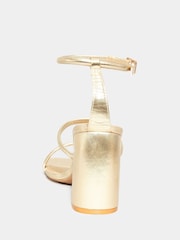 Long Tall Sally Gold Multi Strap Block Heels - Image 3 of 4