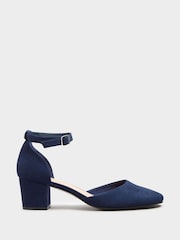 Long Tall Sally Blue Heel Court Shoes - Image 2 of 5