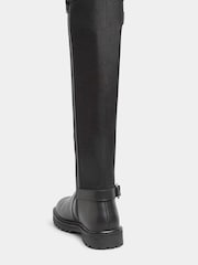 Long Tall Sally Black Leather Cleated Calf Boots - Image 3 of 5