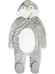 M&Co Grey Penguin Pramsuit - Image 1 of 3
