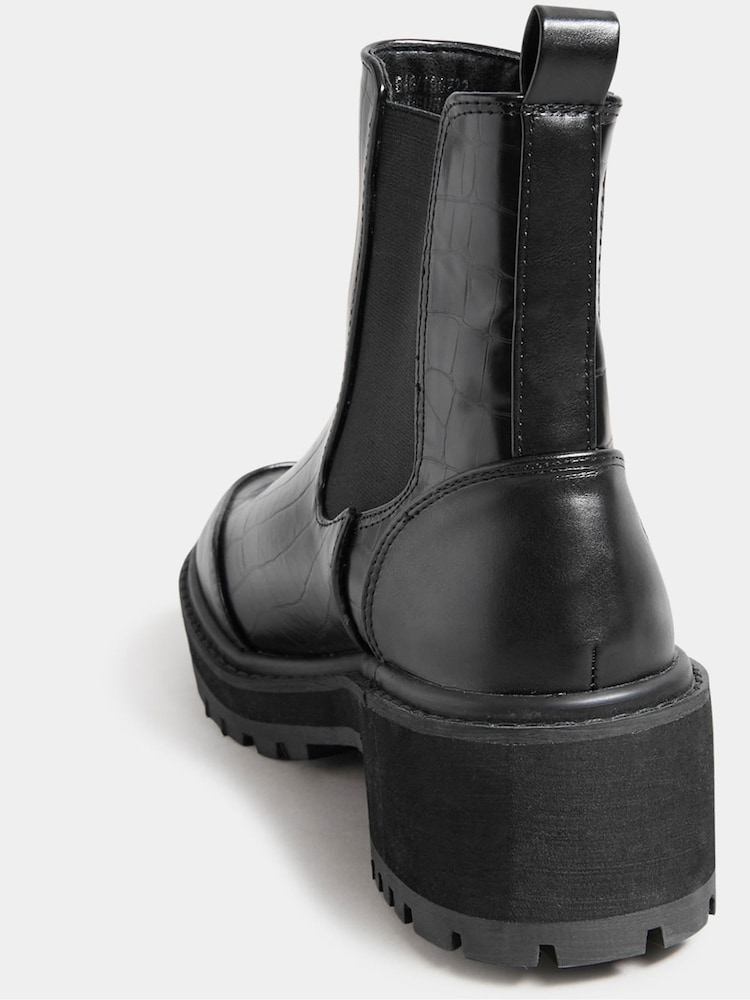 Long Tall Sally Chelsea-Stiefel in Kroko-Optik mit dicker Sohle - Bild 3 von 3 Long Tall Sally Chelsea-Stiefel in Kroko-Optik mit dicker Sohle - Bild 3 von 3
