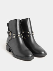 Long Tall Sally Black Hardware Detail Chelsea Boots - Image 2 of 4