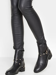 Long Tall Sally Black Hardware Detail Chelsea Boots - Image 4 of 4