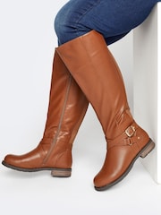 Long Tall Sally Brown Leather Riding Boots - Image 1 of 5