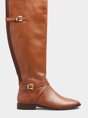 Long Tall Sally Brown Leather Riding Boots - Image 2 of 5