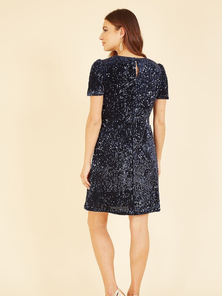 Mela Blue Sequin Dresses - Image 2 of 5