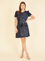 Mela Blue Sequin Dresses - Image 3 of 5