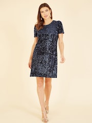 Mela Blue Sequin Dresses - Image 4 of 5