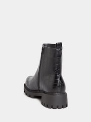 Yours Curve Chelsea-Stiefel in Kroko-Optik mit dicker Sohle, extraweite Passform - Bild 3 von 5
