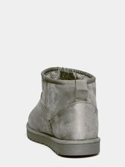 Yours Curve Grey Extra-Wide Fit Mini Faux Fur Boots - Image 2 of 5