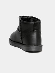 Yours Curve Black Extra-Wide Fit Mini Faux Fur PU Boots - Image 2 of 5