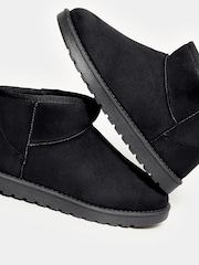 Yours Curve Black Extra-Wide Fit Mini Faux Fur Boots - Image 4 of 5