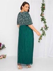 Платье макси с расклешенными рукавами и отделкой Yours Curve Luxe - Image 2 of 5