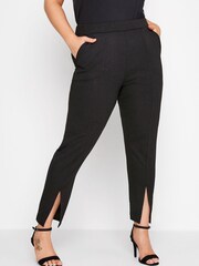 Yours Curve Black Limited Split Glitter Trousers - Image 1 of 3