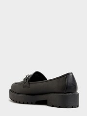 Yours Curve Black Extra-Wide Fit Chunky Metal Trim Loafers - Image 3 of 5