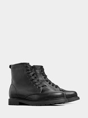 Yours Curve Black Wide Fit Faux Leather Lace Up Ankle Boots - Image 3 of 5