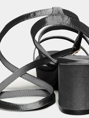 Yours Curve Black Wide-Fit Strappy Platform Heels - Image 1 of 5