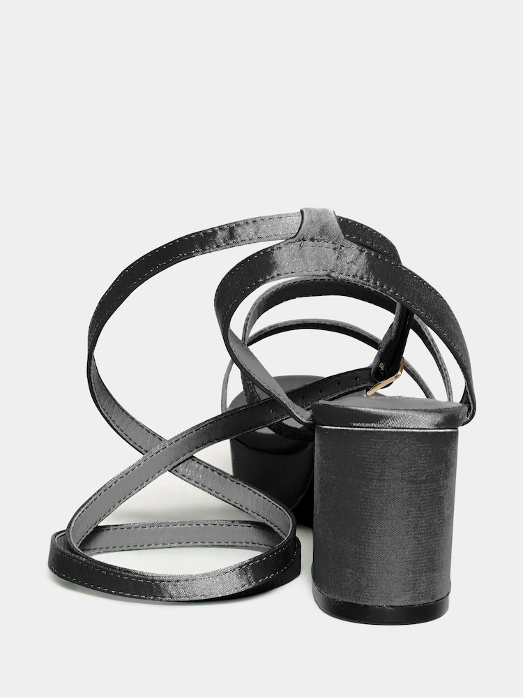 Yours Curve Black Wide-Fit Strappy Platform Heels - Image 2 of 5