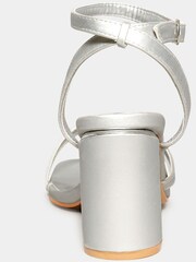 Yours Curve Silver Extra-Wide Fit Asymmetric Sandals - Image 3 of 5