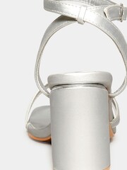 Yours Curve Silver Extra-Wide Fit Asymmetric Sandals - Image 5 of 5