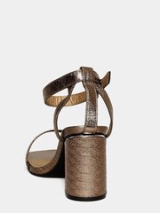 Yours Curve Brown Extra Wide Fit Snake Print Block Heels Sandals - Image 3 of 4