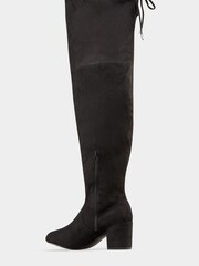 Yours Curve Black Wide Fit Wide Fit Evita Block Heel Over The Knee Boots - Image 2 of 4