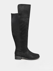 Yours Curve Black Extra Wide Fit Stretch Over The Knee Boots - Image 2 of 4