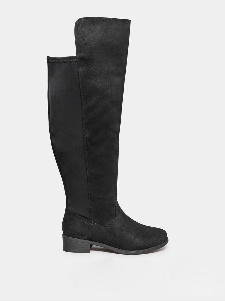 Yours Curve Black Extra Wide Fit Stretch Over The Knee Boots - Image 2 of 4