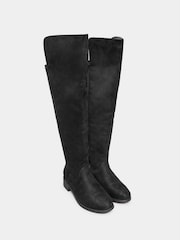Yours Curve Black Extra Wide Fit Stretch Over The Knee Boots - Image 3 of 4