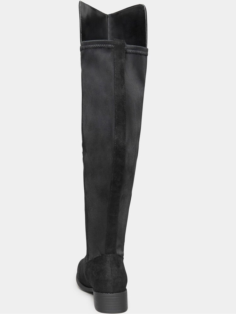 Yours Curve Black Extra Wide Fit Stretch Over The Knee Boots - Image 4 of 4