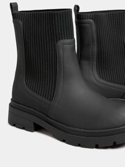 Yours Curve Black Wide Fit Sock Top Line Chelsea Boots - Image 5 of 5