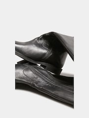 Yours Curve Black Wide Fit Leather Stretch Knee Boots - Image 4 of 5