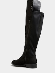 Yours Curve Black Extra Wide Over The Knee Boots With Stud Detail - Image 4 of 5
