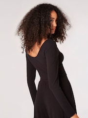 Apricot Black Ribbed Low Back Top - Image 2 of 5