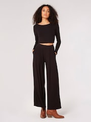 Apricot Black Ribbed Low Back Top - Image 3 of 5