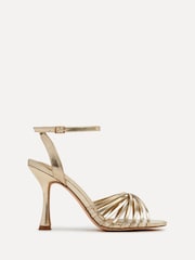 Linzi Gold Fleur Heeled Sandals With Flared Stiletto - Image 2 of 5