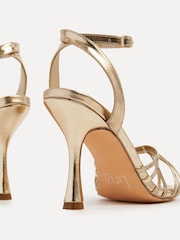 Linzi Gold Fleur Heeled Sandals With Flared Stiletto - Image 4 of 5