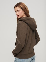 Superdry Tan Brown Essential Logo Zip Hoodie - Image 3 of 6