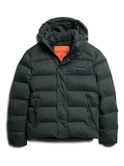 Superdry Green Hooded Microfibre Sports Puffer Jacket - Image 4 of 6