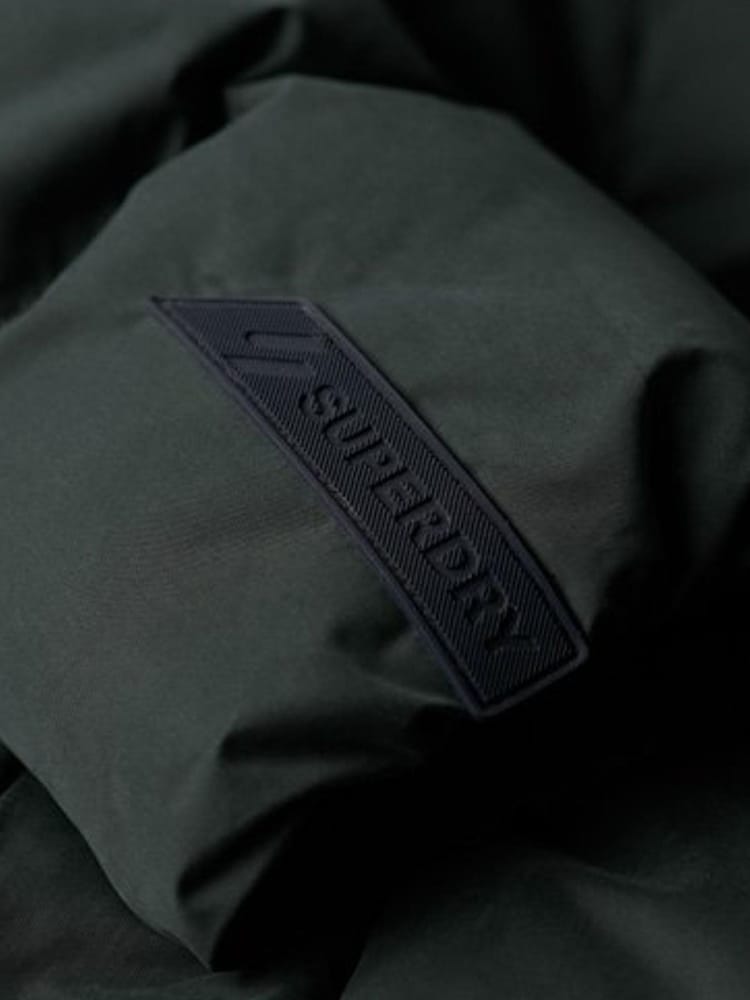 Superdry Green Hooded Microfibre Sports Puffer Jacket - Image 6 of 6