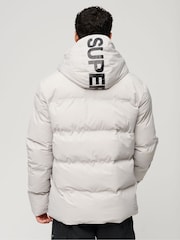 Superdry Grey Hooded Water-Repellent Boxy Puffer Jacket - Image 2 of 7