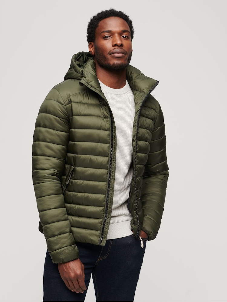 Superdry Green Hooded Fuji Sport Padded Jacket - Image 1 of 5