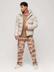 Superdry Nude Hooded Microfibre Sports Puffer Jacket - Image 2 of 6